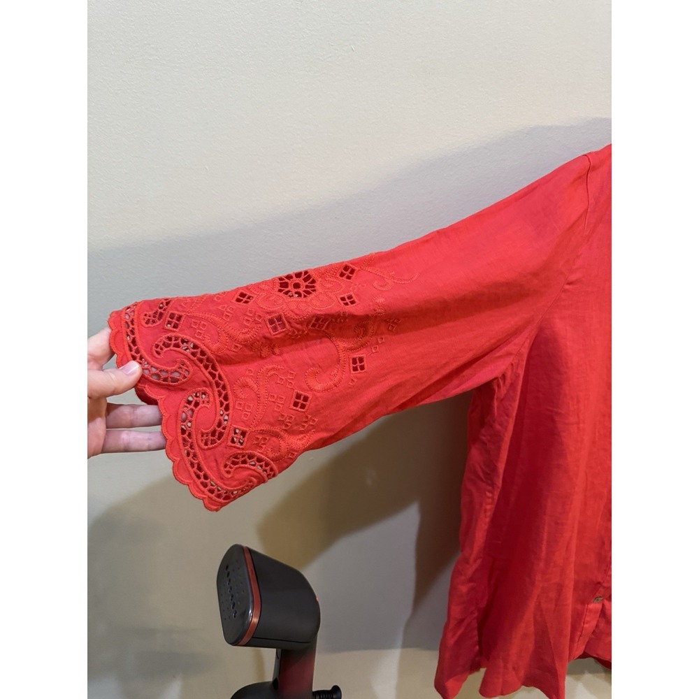 John Mark Wire Collar Button Front with Embroider… - image 3